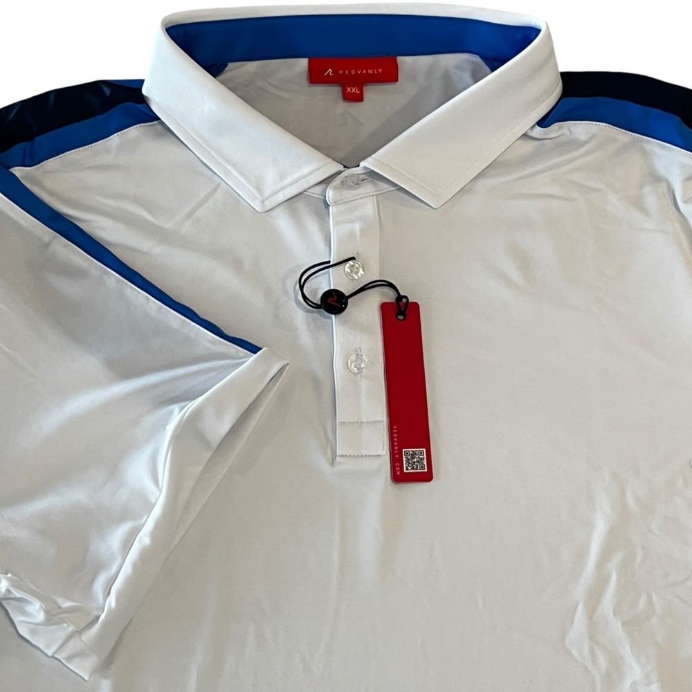 NWT Redvanly Sevigne Polo Shirt Mens XXL Bright White Golf‎ Stretch Performance